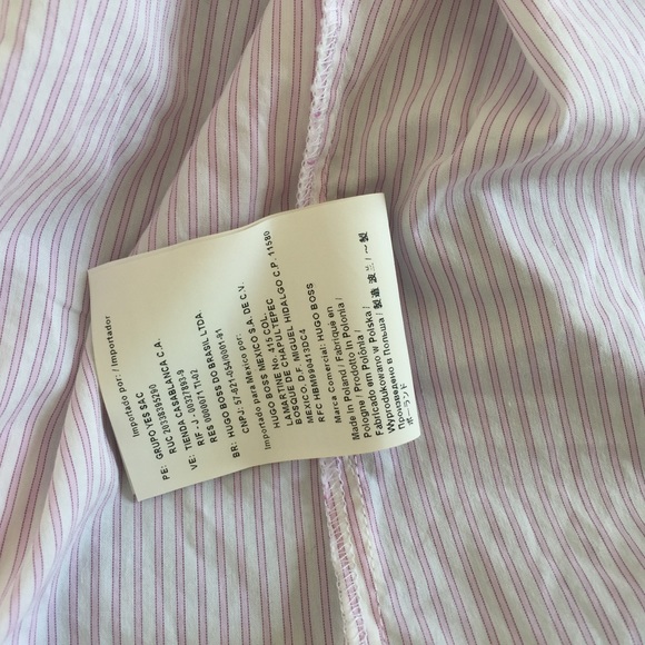 Hugo Boss pink striped button up blouse size XS - Picture 6 of 8